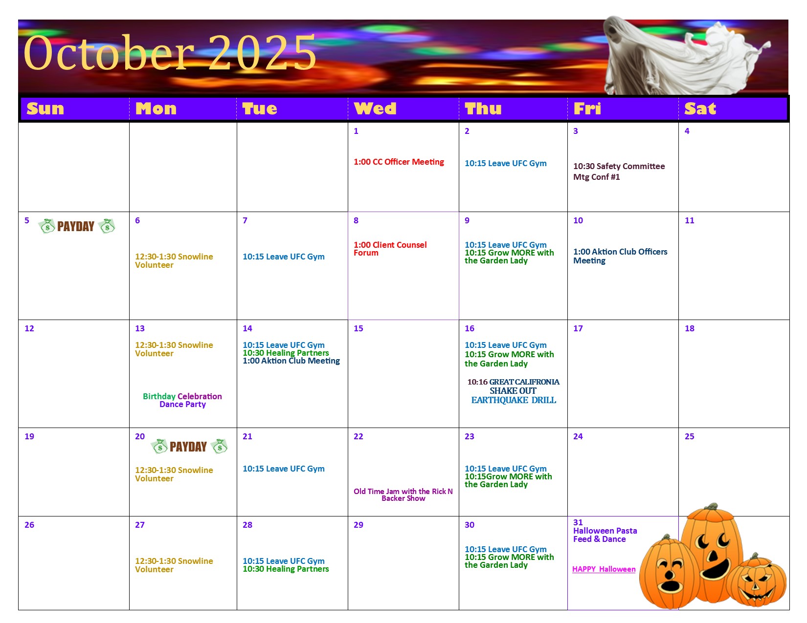 October Calendar