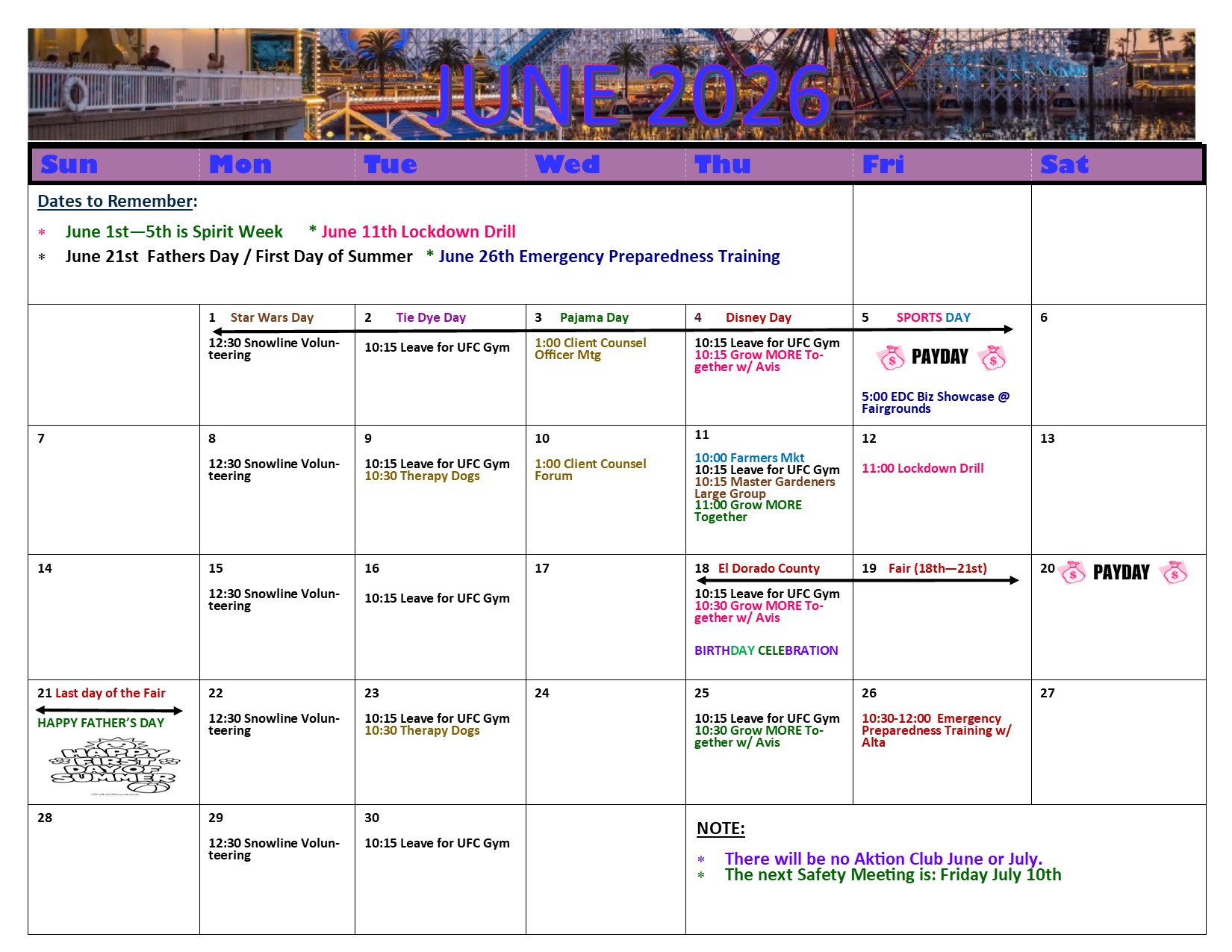 MORE June Calendar