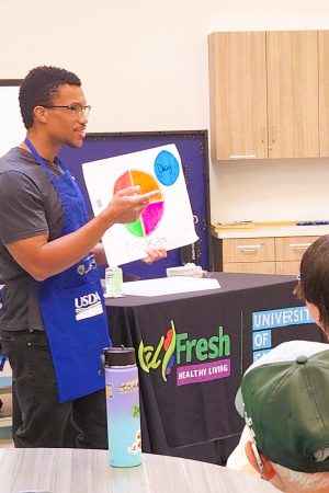 Man giving Cal Fresh presentation